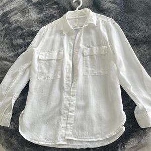 The Group by Babaton white collared button up shirt